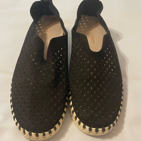 Ilse Jacobsen Black and Cream Perforated Footwear - Picture 1 of 6